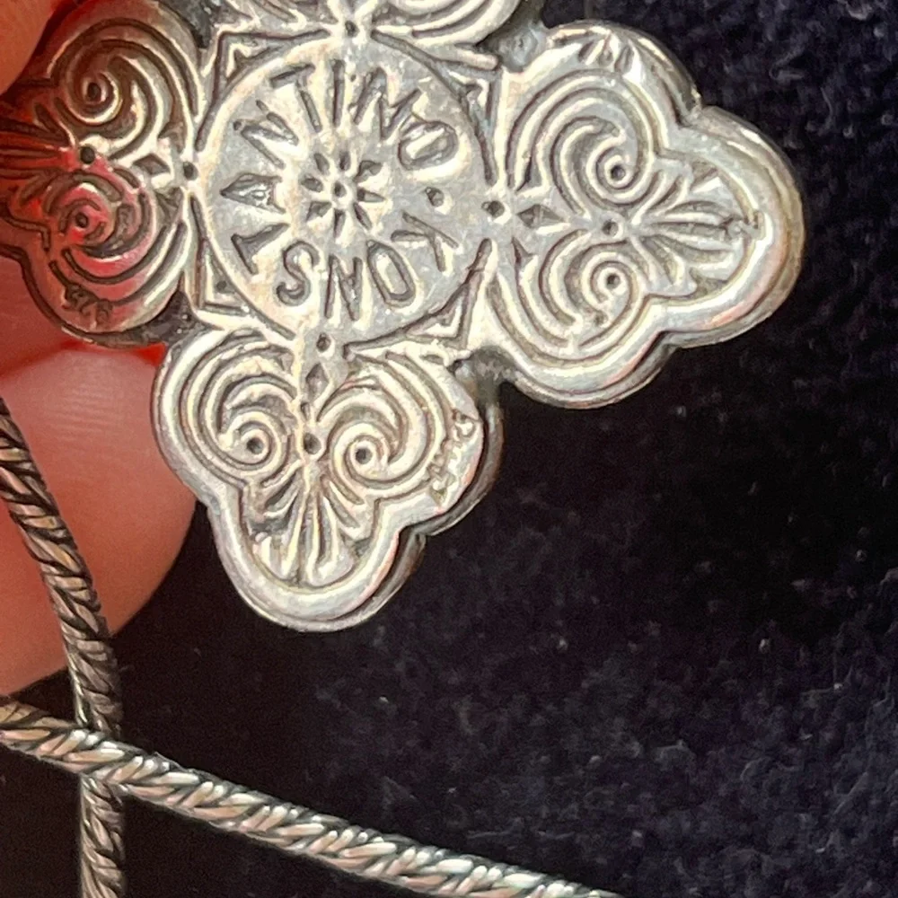 Konstantino Silver and Gold Cross Pendant Necklace - Picture 6 of 8